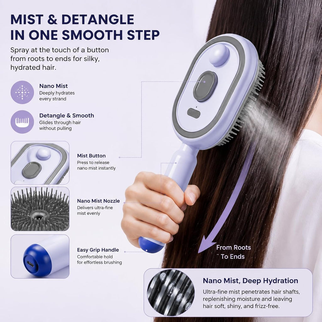 USB-C Rechargeable Mist Hairbrush — view 3
