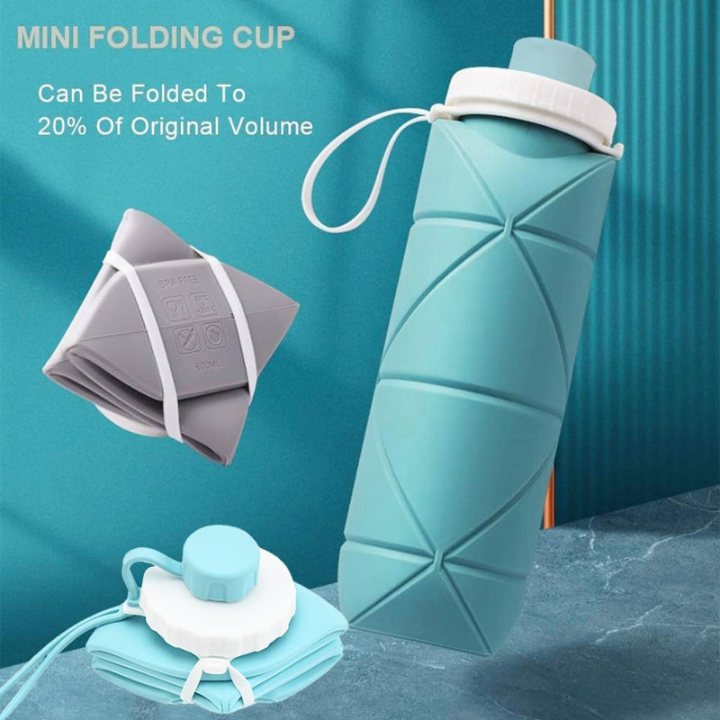 Collapsible Silicone Water Bottle — 600 ml — view 2