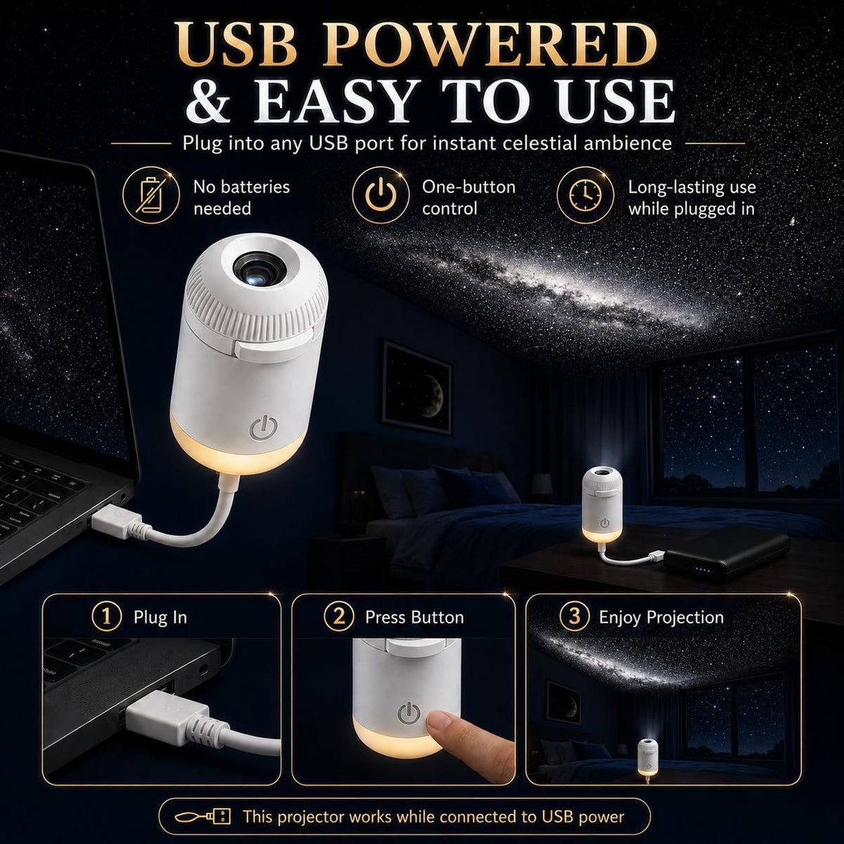 USB Starry Sky Projection Light — view 4