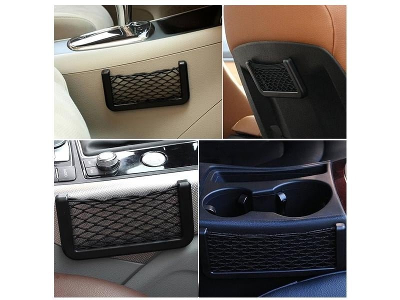 Car Mesh Storage Pocket — Black — view 3