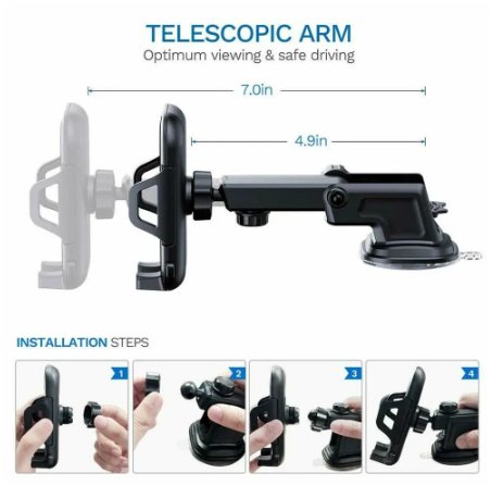 Car Air-Vent Phone Holder — Black — view 2