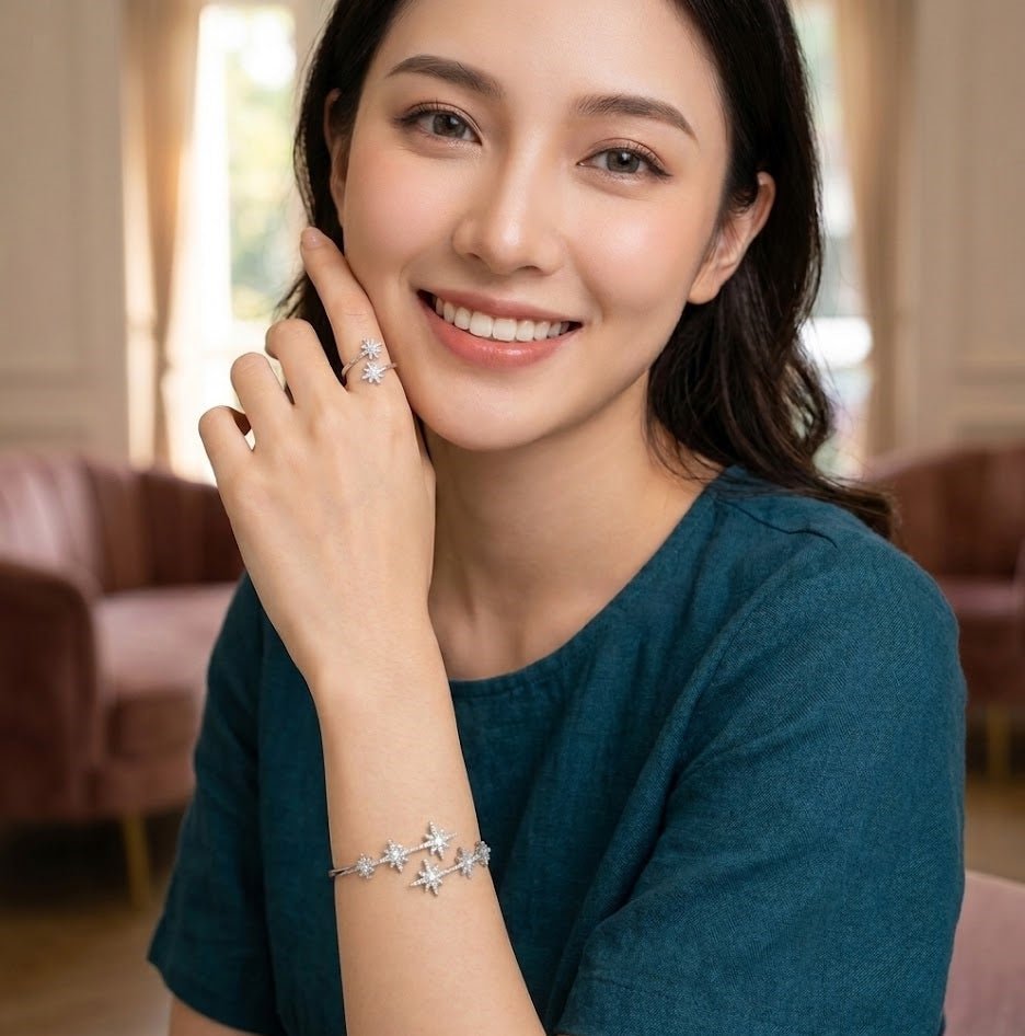 Elegant Grace Cuff & Ring Set — Gold Tone — view 2