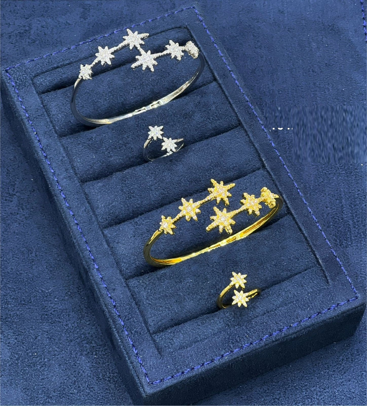 Elegant Grace Cuff & Ring Set — Gold Tone