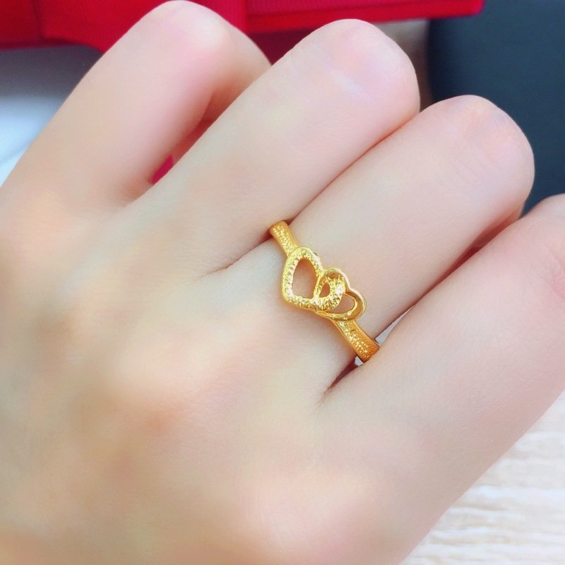 Double-Heart Adjustable Fashion Ring — view 3