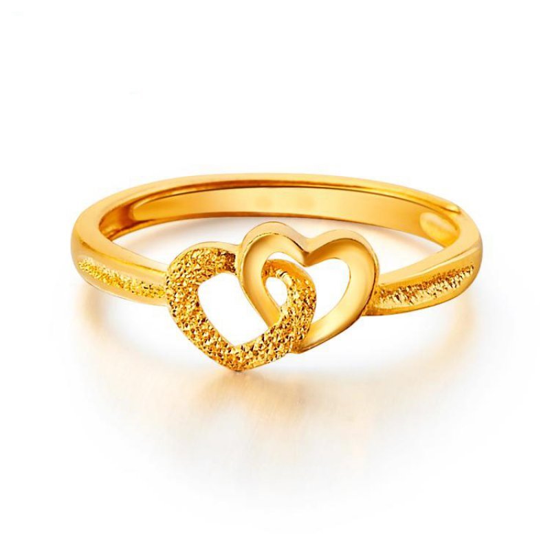 Double-Heart Adjustable Fashion Ring — view 2