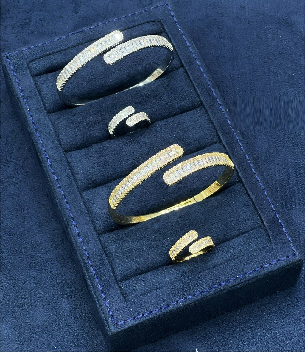 Infinity Oval Cuff & Ring Set — Gold Tone — view 3