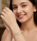 Infinity Oval Cuff & Ring Set — Gold Tone