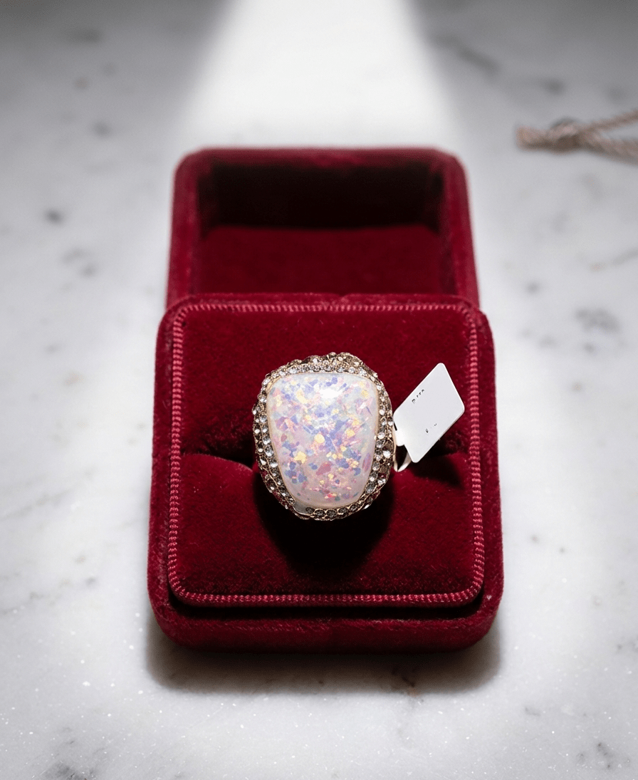 Opal-Style Statement Ring — Size 4 — view 2