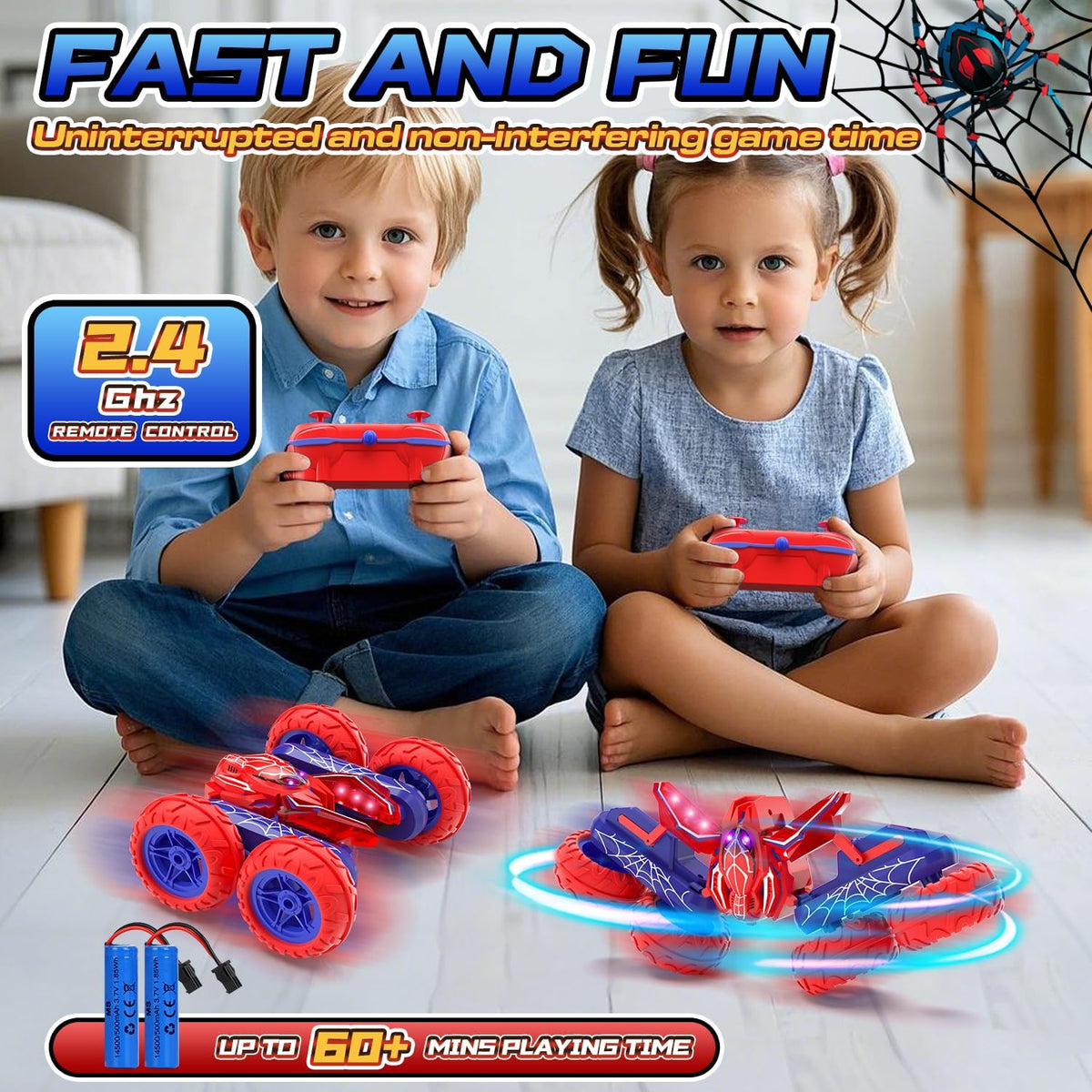 Spider-Style Double-Sided RC Stunt Car — view 2