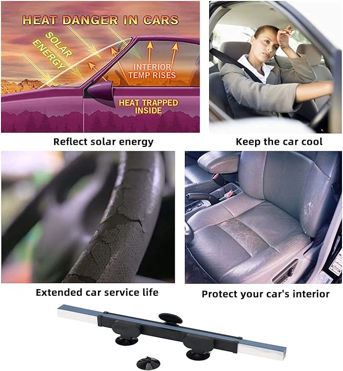 Retractable Car Windscreen Sun Shade — 160 × 70 cm — view 3