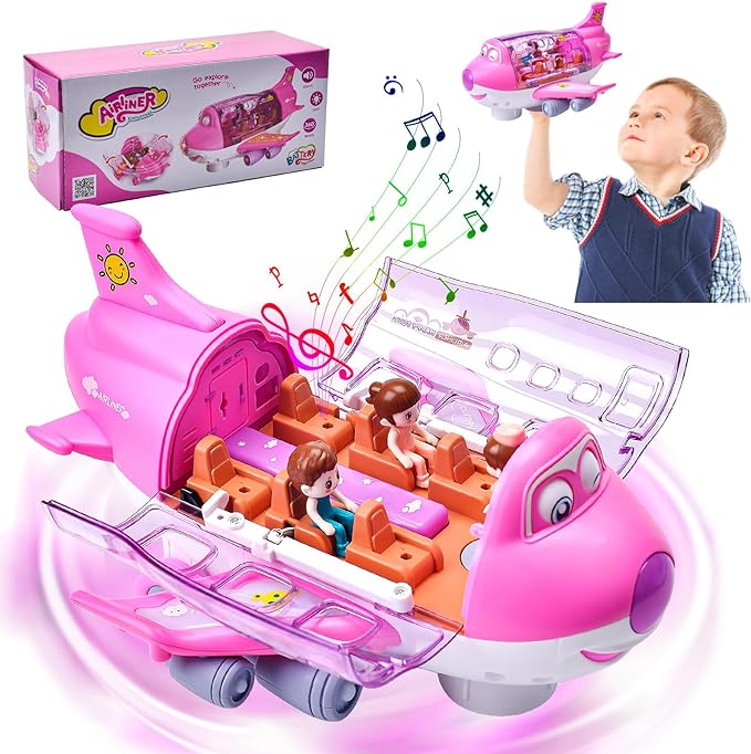Rotating Airplane Toy with Lights & Sound