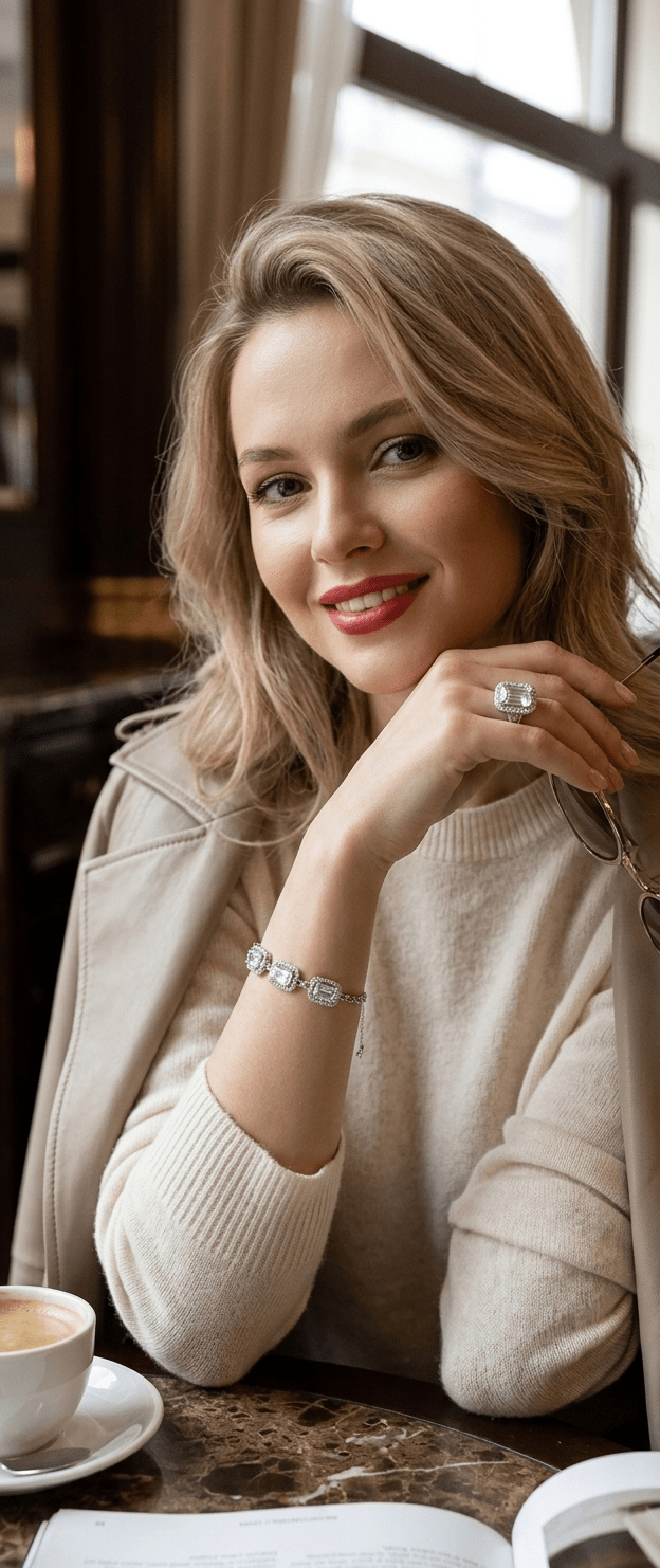 Square-Link Adjustable Bracelet — Gold Tone — view 2