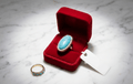 Turquoise-Style Oval Statement Ring — Size 4