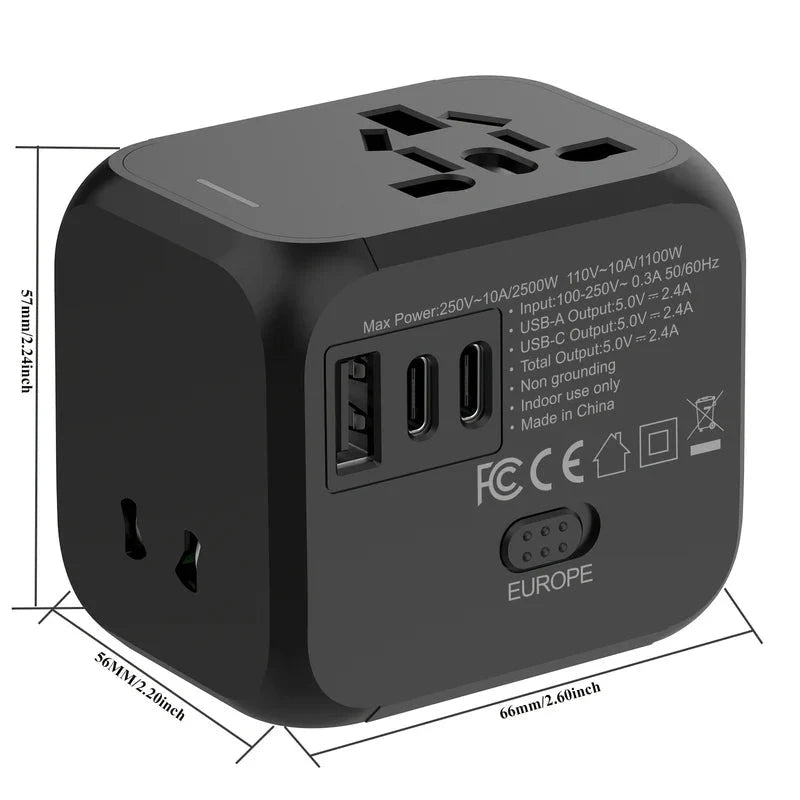 Multi-Port Travel Plug Adapter — view 3